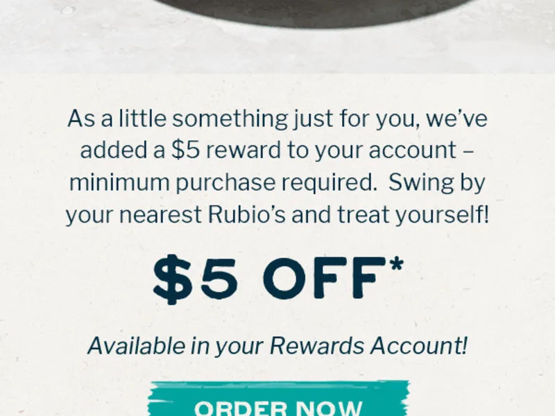 $5 Off Welcome Offer for New Rewards Members