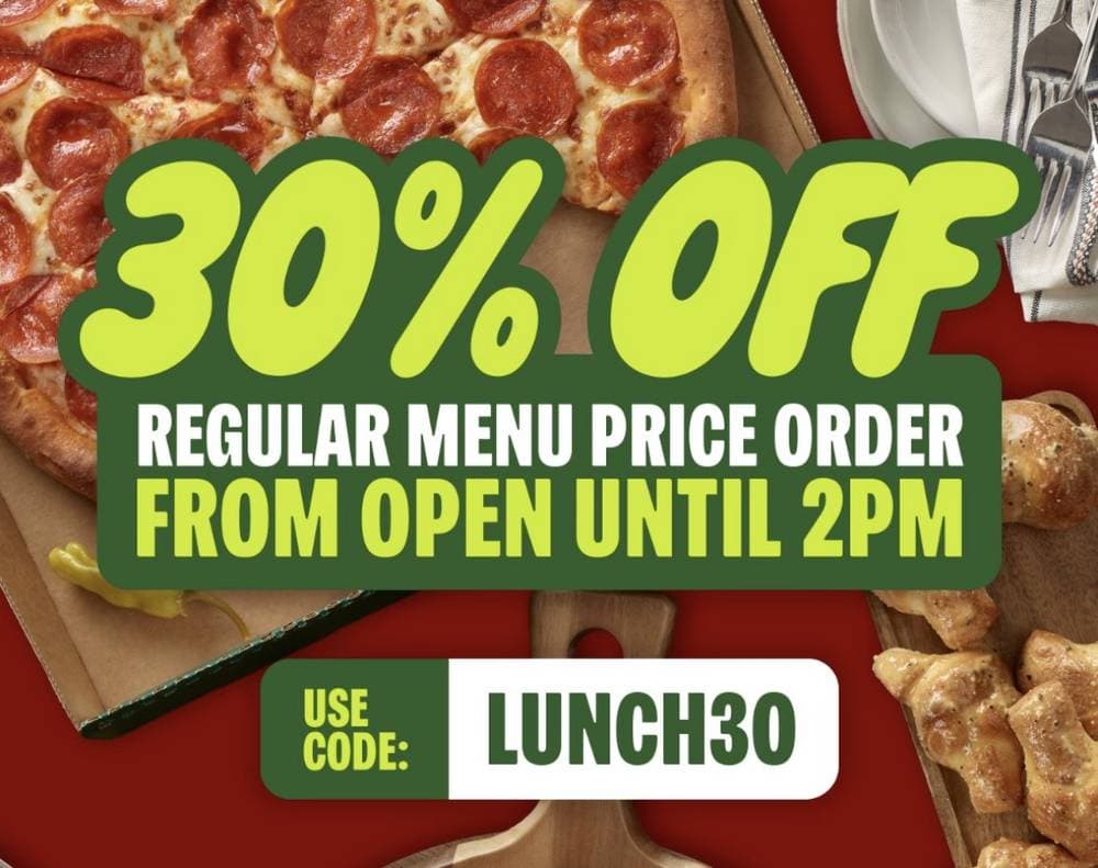 30% Off Lunch Orders