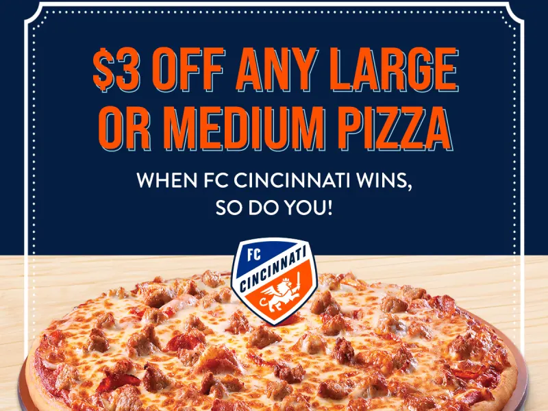 $3 Off Large or Medium Pizza