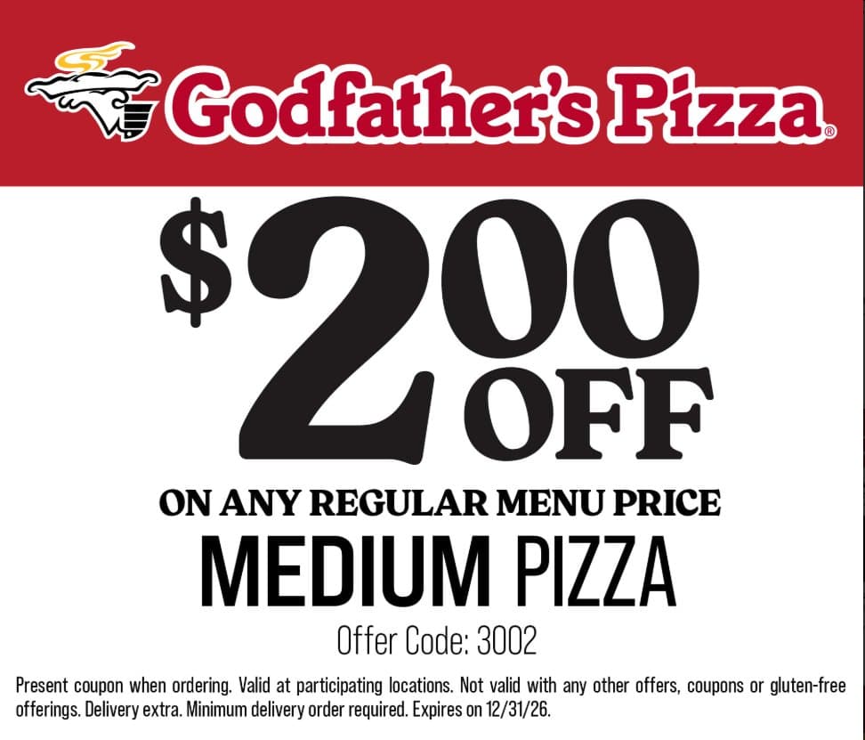 $2 Off Any Medium Pizza