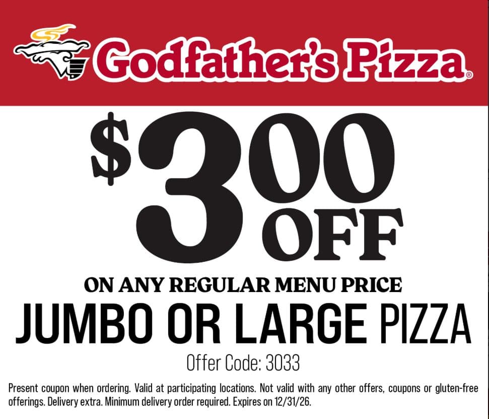 $3 Off Any Jumbo or Large Pizza
