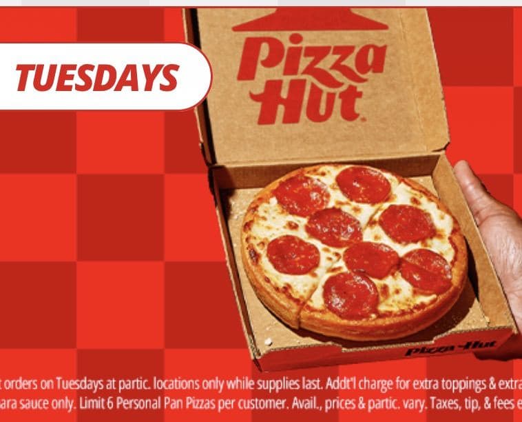 $3 Personal Pan Pizza Every Tuesday (Carryout)