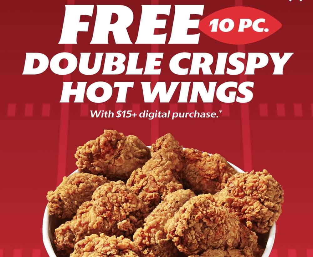 Free 10pc Double Crispy Hot Wings