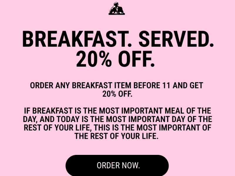 20% Off Any Breakfast Item Before 11am