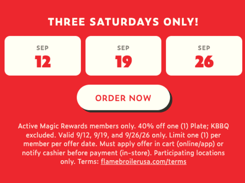 40% Off Any Plate - Rewards Members Only