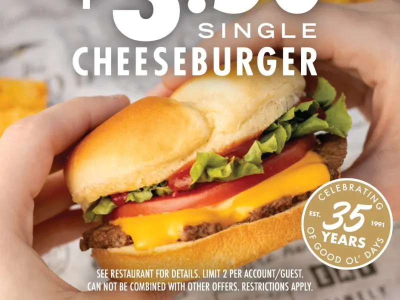 $3.50 Single Cheeseburger - National Cheeseburger Day