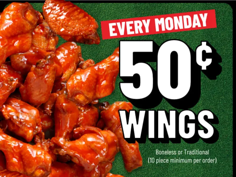 $0.50 Wings Every Monday from 5 PM