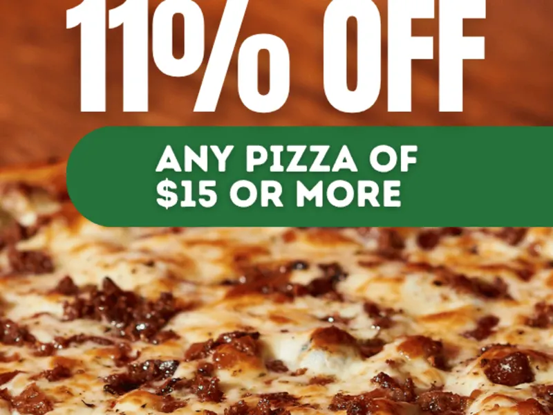 11% Off Any Pizza $15+