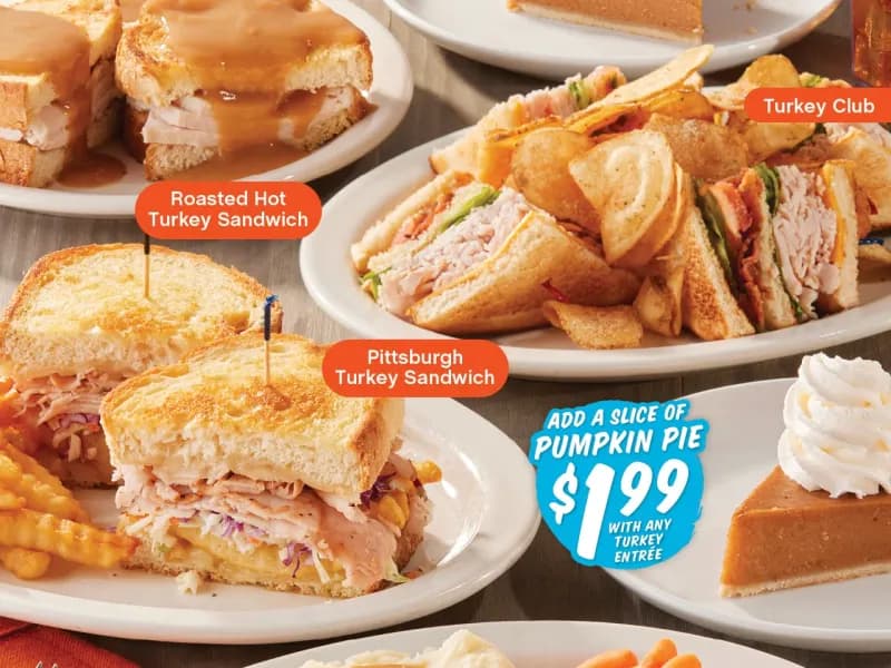 $1.99 Pumpkin Pie Slice with Turkey Meal