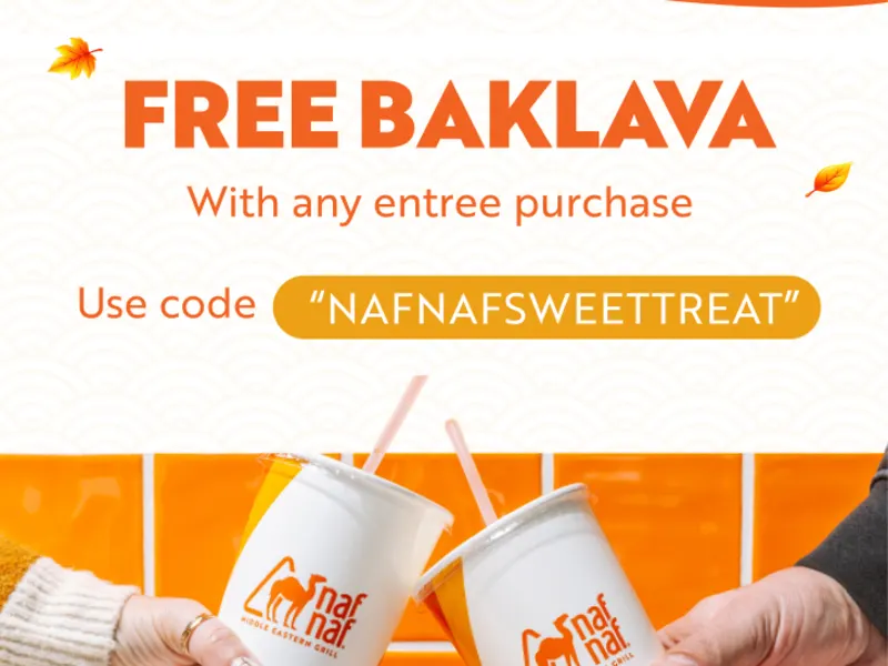 Free Baklava or Cookie with Any Entrée