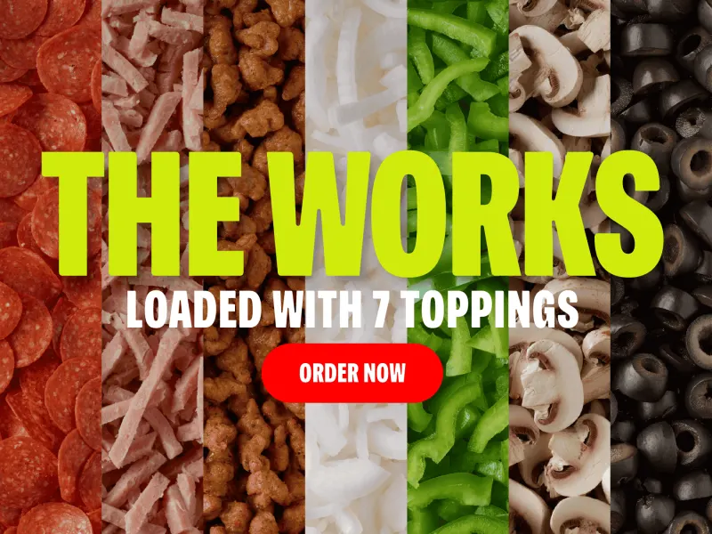 The Works Pizza — $10.99