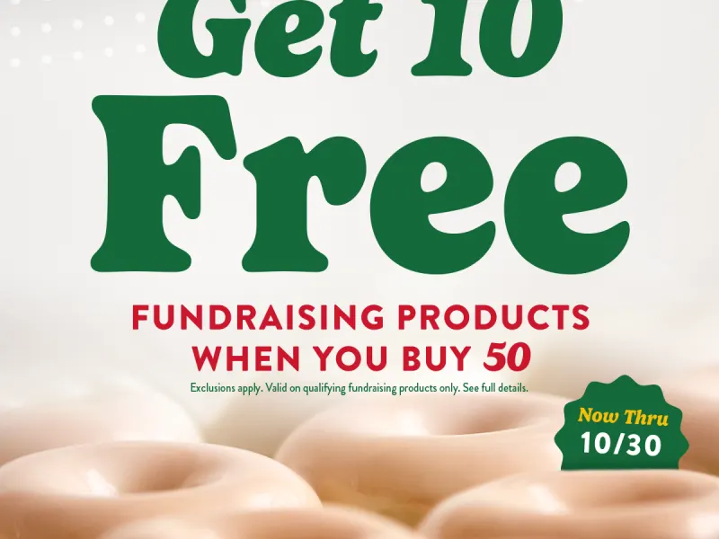 10 Free Doughnuts for Every 50 Purchased - Fundraising