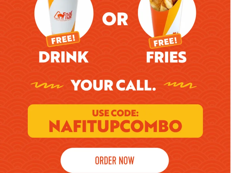 Free Fries or Drink with Any Entree