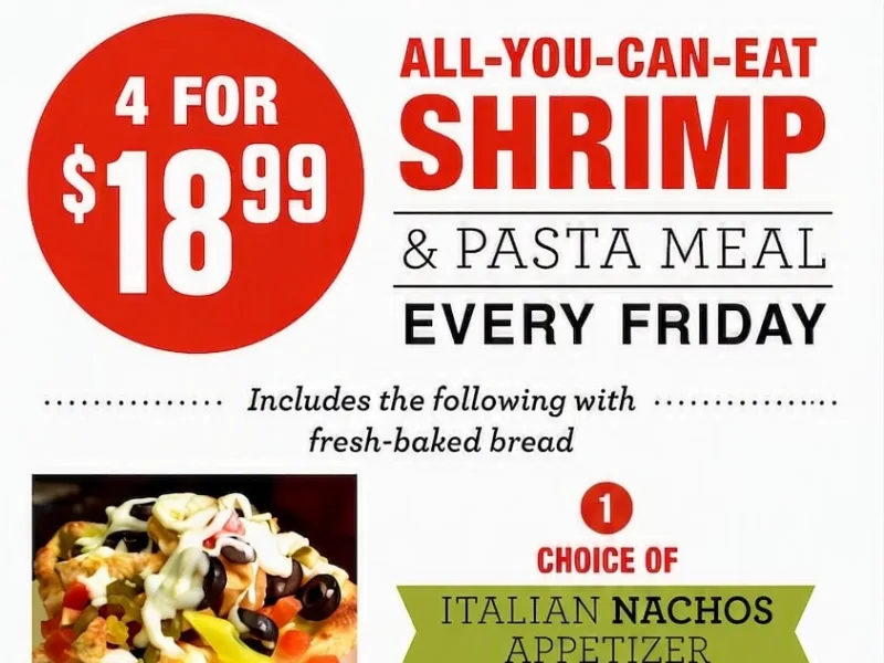 All-You-Can-Eat Shrimp & Pasta, Every Friday