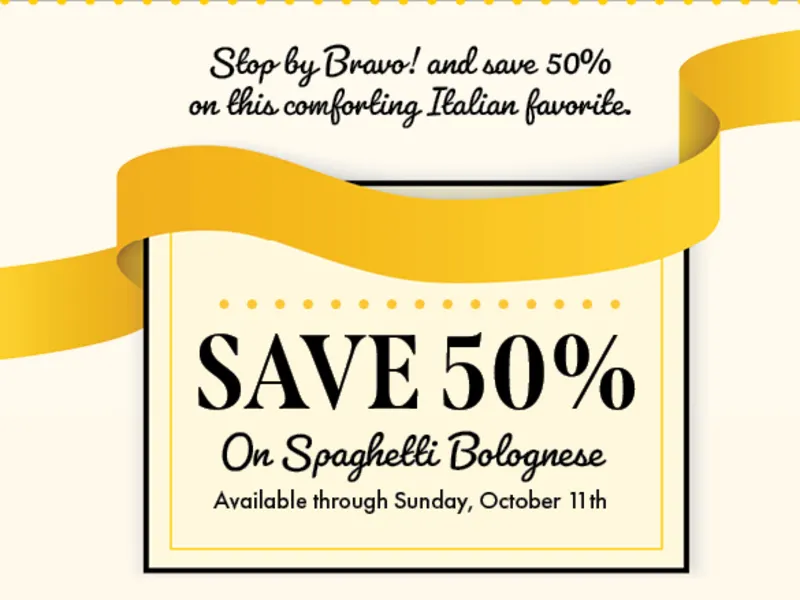 50% Off Spaghetti Bolognese