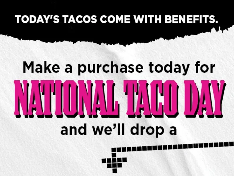 Free Taco with $10 Purchase on National Taco Day