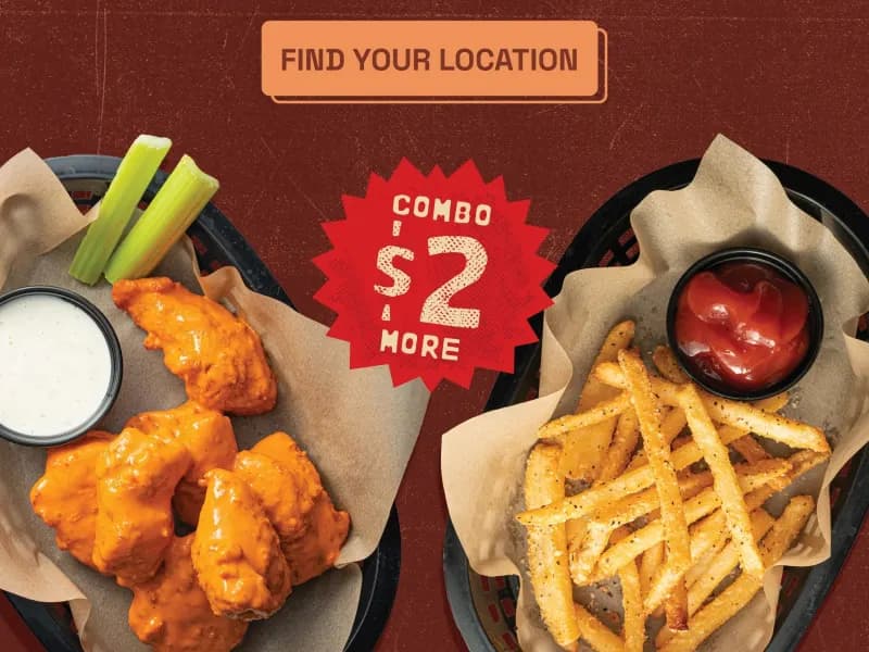 Half-Pound Boneless Wings for $6.50 Every Wednesday