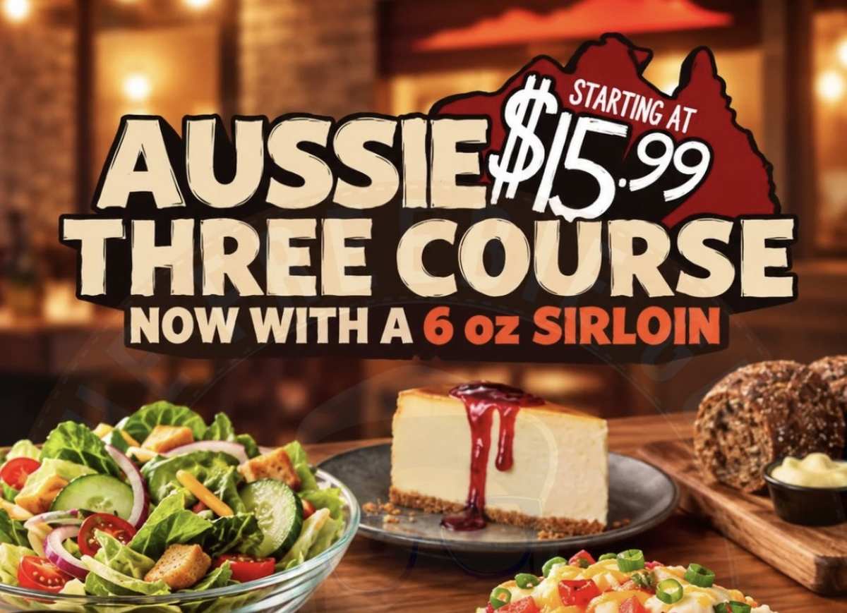 Aussie Three Course Starting at $15.99